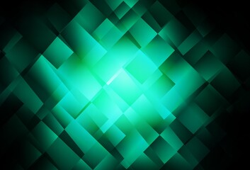 Obraz premium Dark Green vector backdrop with rhombus.