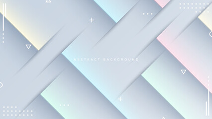 White abstract background with colorful lines decoration