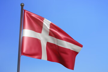 3d rendering illustration of Denmark flag