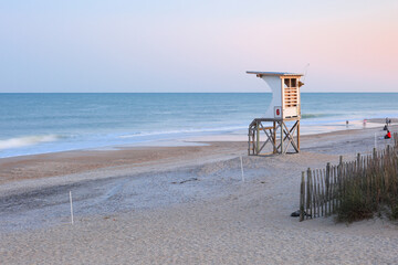 Nags Head beach after sunset, Nags Head North Carolina. The beach is the part of the Outer Banks, NC USA