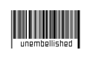 Digitalization concept. Barcode of black horizontal lines with inscription unembellished