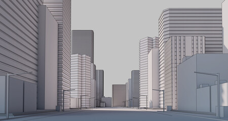 smart city and  Digital landscape in  cyber world.3d illustration