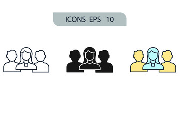 team icons  symbol vector elements for infographic web