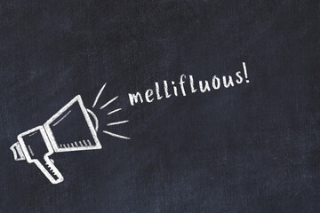 Chalk sketch of loudspeaker and inscription mellifluous