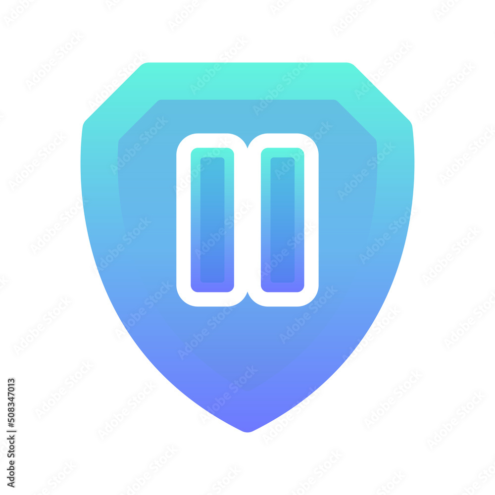 Poster pause shield logo gradient design template icon