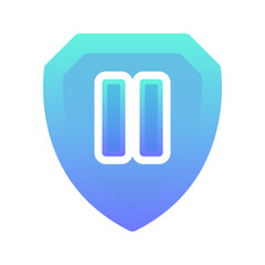 pause shield logo gradient design template icon
