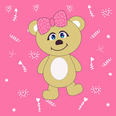 cute and beautiful bear for your children's t-shirt printing