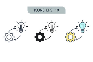 implementation icons  symbol vector elements for infographic web