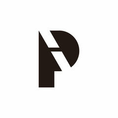 letter p road street simple geometric logo vector