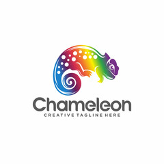 Chameleon mascot logo design vector illustration 