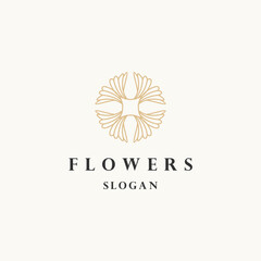 Flowers logo icon design template vector illustration