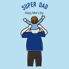 Happy father’s day doodle style vector, card design for father’s day