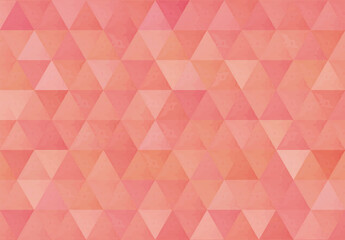 Watercolor geometric　pattern　RED