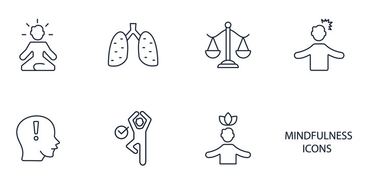 mindfulness icons  symbol vector elements for infographic web