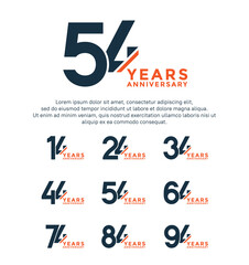 set anniversary logo style black and orange color isolated on white background for great event