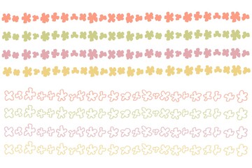 かわいい花の飾り罫