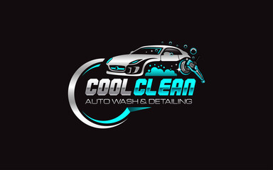 Illustration vector graphic of auto detailing and wash service logo design template