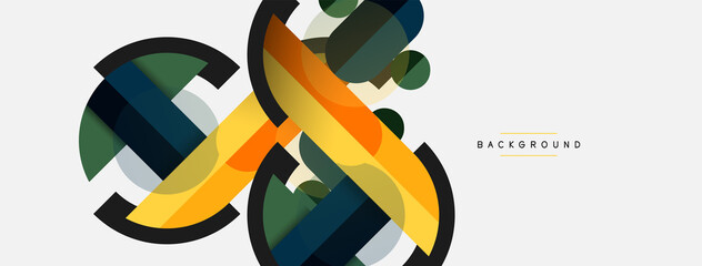Round geometric shapes lines and circles. Vector template for wallpaper banner background or landing page
