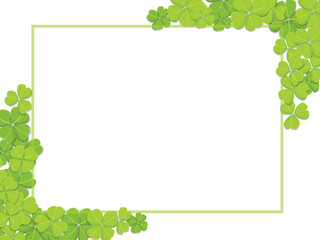 Clover leaves isolated on white background. Vector illustrations. St Patricks Day symbol, Irish lucky shamrock background
