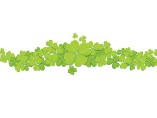 Clover leaves isolated on white background. Vector illustrations. St Patricks Day symbol, Irish lucky shamrock background