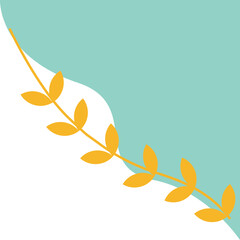 Organic Corner Blob with Leaf