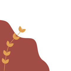 Organic Corner Blob with Leaf