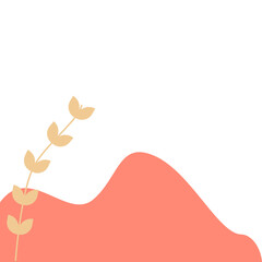 Organic Corner Blob with Leaf