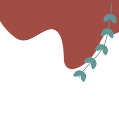 Organic Corner Blob with Leaf