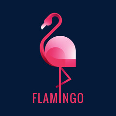 Flamingo bird logo concept