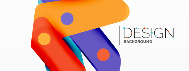 Tech minimal geometric wallpaper. Creative abstract background. Ribbon style stripes vector illustration for wallpaper banner background or landing page