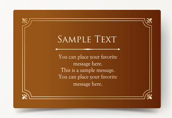 高級感のあるカードデザイン。アンティークな装飾デザイン。エレガントな縁の模様。