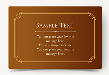 高級感のあるカードデザイン。アンティークな装飾デザイン。エレガントな縁の模様。