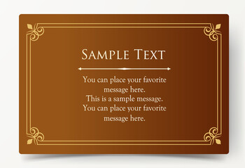 高級感のあるカードデザイン。アンティークな装飾デザイン。エレガントな縁の模様。