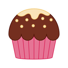 Cupcake isolated on white background. Vector illustration