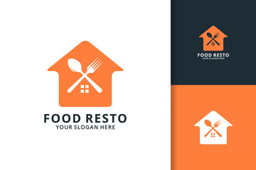 house fork spoon logo for food restaurant concept