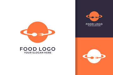 world food symbol with circular fork and spoon