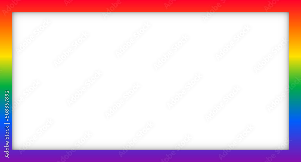 Poster rainbow gradient lgbt pride theme empty background frame vector design template.