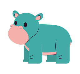 cute hippopotamus icon
