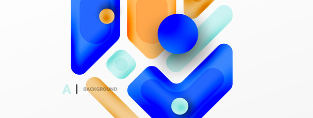 Colorful geometric shapes lines, squares and triangles. Abstract background for wallpaper, banner or landing page