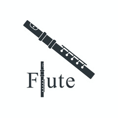 illustration of flute, wind instrument, vector art.