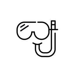 Snorkeling gear. Summer vacation on the beach. Pixel perfect, editable stroke line icon