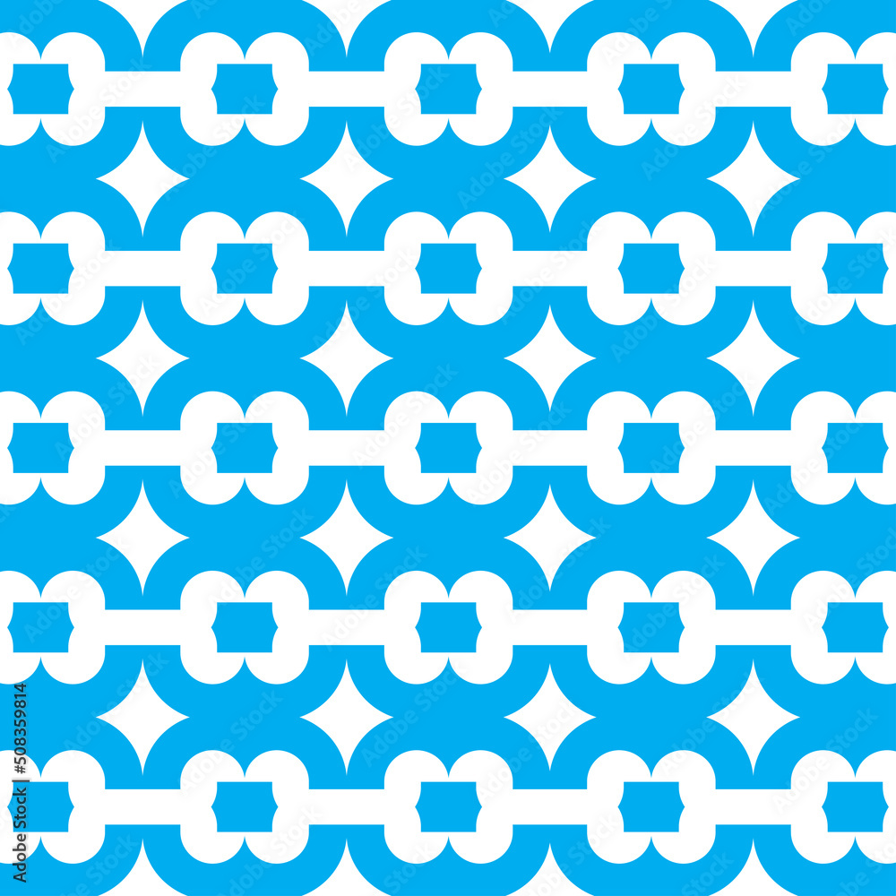 Poster abstract blue seamless pattern with chains. minimal geometric pattern texture design element. vector