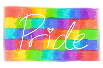 Lgbt community symbol in rainbow colors. Abstract painting background. Watercolor rainbow. Background in the colors of the LGBT flag. 