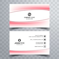 Business card template with abstract wave shapes background