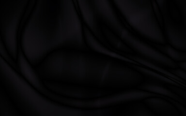 black surface with reflections. smooth minimal light waves background. blurry silk waves. minimal soft grayscale ripples flow.