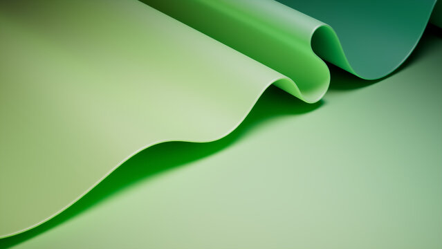 Ripple Green and Teal Surface with Copy-Space. Elegant 3D Abstract Background.
