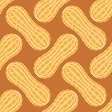 Peanut seamless pattern texture background vector illustration.