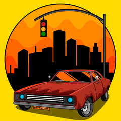 City car design with vector style characteristic