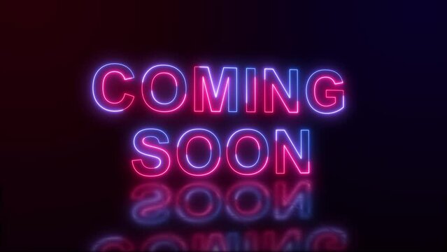 Animation Coming soon neon glow lights suitable for promote advertising concept