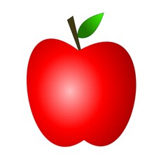 red apple isolated on white